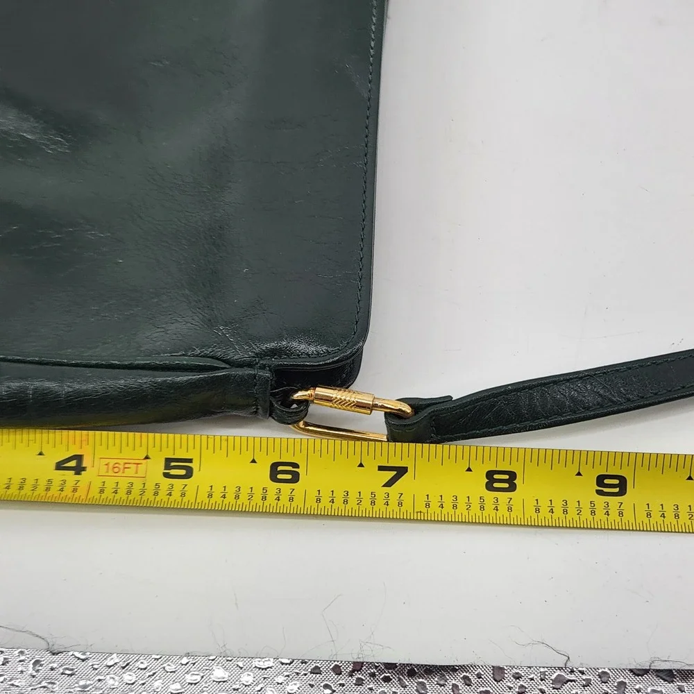 Vintage Ganson Crossbody Bag‎ Green Faux Leather Hong Kong Small Purse